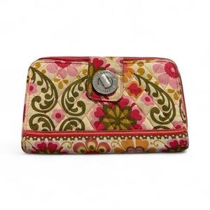 Vera Bradley Floral Fiesta Turnlock Wallet